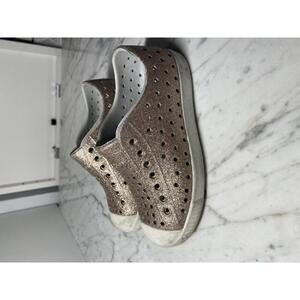 Native girls glitter pink slip on shoes size 10